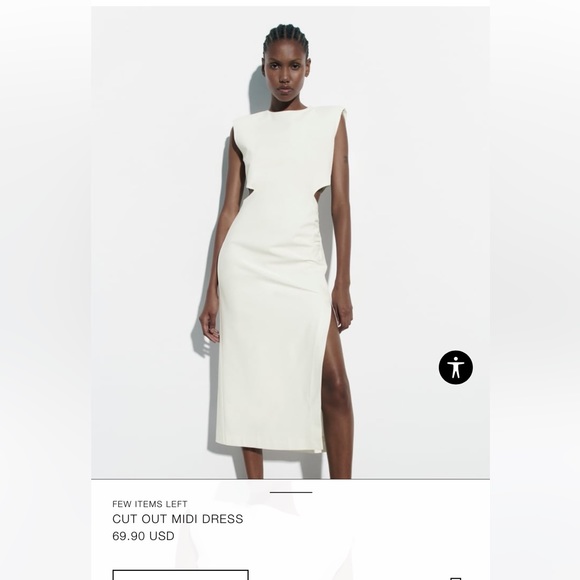 Zara | Dresses | White Zara Cut Out Dress | Poshmark
